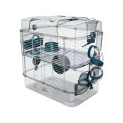 Cage sur 2 étages pour hamsters, souris et gerbilles - Rody3 duo - l 41 x p 27 x h 40,5 cm - Bleu - Zolux