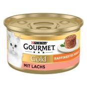 24x85g Timbales : saumon Gold Gourmet nourriture humide pour chat