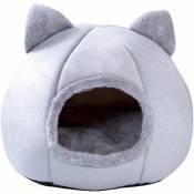 Chien de compagnie Chat semi-fermé Warmnest Lit confortable pour animal de compagnie Hiver en peluche Chenil Sleeping Cave (m) Fei Yu