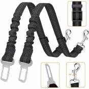 Fei Yu - Ceinture de sécurité pour chien, ceinture de sécurité pour chien 2 pièces avec absorption des chocs élastique, ceinture de sécurité