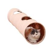 Tunnel de jeu pour chat pliable avec balle en peluche (25 × 120 cm)