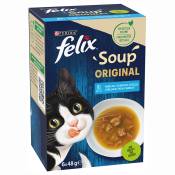 24x48g sélection de poissons Soup Felix pour chat + 6 sachets offerts !