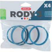 4 anneaux connecteur pour tube Rody couleur bleu taille ø 6 cm pour rongeur