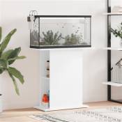 vidaXL Support d'aquarium blanc brillant 75x36x72,5 cm bois ingénierie