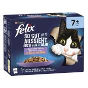 12x85g Felix "Aussi bon que beau" Senior sélection mixte - Pâtée pour chat