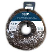 EDM - Câble parallel textile torsadé 3x1,5mm marron 5mts