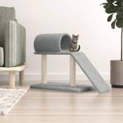 The Living Store - Arbres à chat avec tunnel et échelle gris clair 55,5 cm Gris