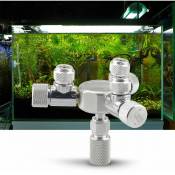 Réservoir d'aquarium séparateur de CO2 séparateur de régulateur valve d'ajustement précis pour régulateur de CO2 avec 3 prises