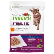 12 x 85 g Natural Trainer Adult Sterilised Dinde Nourriture humide pour chats