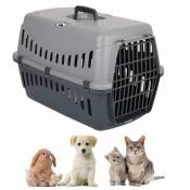 Panier de transport caisse de transport cage de transport chien chat anmaux gipsy gris xl 59x38x38cm - gris - Dogi