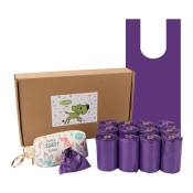 12 rouleaux de sacs biodégradables pour gilet d'animaux de compagnie - violet, avec des rouleaux de sacs pour déchets d'animaux de compagnie, des