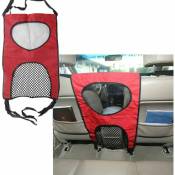 Gabrielle - Barrière de voiture pour animal de compagnie de voyage pour chien - Barrière de sécurité pour siège arrière - Filet de protection (rouge)
