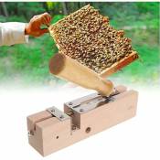 Outils d'apiculture couteaux cadre de nid de ruche base de nid perforateur en bois perforateur en acier inoxydable cadre en cuivre - brown