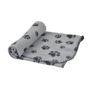 plaid 100% polyester 100*70cm - design pattou coloris gris pour animaux