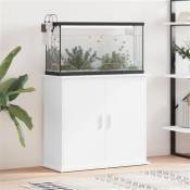 vidaXL Support d'aquarium blanc brillant 81x36x73 cm bois d'ingénierie