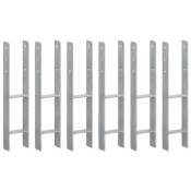 vidaXL Piquets de clôture 6 pcs Argenté 12x6x60 cm