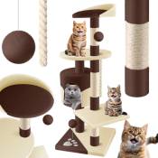 Lovpet - Arbre à chat Arbre à grimper avec troncs en sisal stable avec grotte balles de jeu sisal de jeu & corde de jeu hauteur 112cm brun