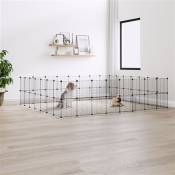 vidaXL Cage animaux de compagnie à 60 panneaux et porte Noir 35x35 cm