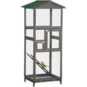 Cage à oiseaux volière grande taille 2 portes toit