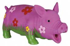 Cochon en latex fleuri, Son original, 20cm Trixie