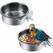 Pièces gobelets d'alimentation pour perroquets plat de nourriture pour oiseaux bol pour perroquet gobelets d'alimentation pour perroquets en acier