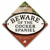 Aimant en Acier Et Signe Beware of The Cocker Spaniel