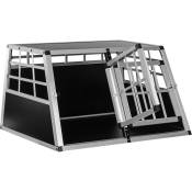 Cage de transport pour chien, 2 portes, 89 x 69 x 50 cm, en aluminium, paroi arrière 90°, box caisse de transport - Petstuff