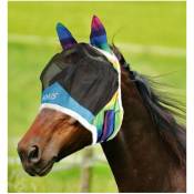 Horses - Shetland, Multicolore: Masque anti-mouches en maille avec couvre-oreilles et rembourrage arc-en-ciel Fly Shield modèle