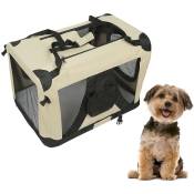 Sifree - Cage de transport pour chien mobile pliable et transportable Taille m - Sac de Transport Chien Chat 604242cm - beige