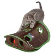 Fortuneville - 9 trous tente intelligente chat pliable jeu Tunnel souris chasse jouets garder les chatons actifs gratter fournitures