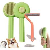 Kinsi - Brosse pour chat,Brosse à poils d'animaux domestiques,Retrait facile des poils lâches et emmêlés (Green)