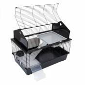 Cage TIAKI Maisonnette 100 pour lapin et cochon d'Inde - L 96 x l 57 x H 73 cm