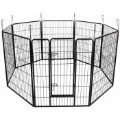 Helloshop26 - Parc enclos cage pour chiens chiots animaux de compagnie 163 x 163 noir - Noir