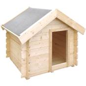 Niche pour chien bois exterieur – 76 x 99 x H80 cm - taille s - pour les chiens de petite race - toit étanche – Timbela M401-1