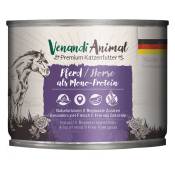 24x200g Venandi Animal monoprotéine cheval nourriture pour chat humide