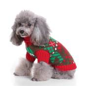 Pull de Noël tricoté à col roulé pour chien L -
