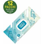 12 paquets: Lingettes humides hygiéniques Milk & Vanilla
