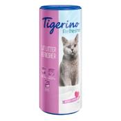 2x700g Désodorisant pour litière Tigerino, parfum talc pour bébé - pour chat