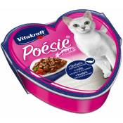 Aliments pour chats Poésie Création, Saumon de mer avec pâtes et tomate - 30 boîtes de 85 g - Vitakraft