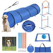 Agility pour chiens Set d'entraînement à la mobilité avec barres de slalom, zone repos + sac de transport équipement complet - multicolore - Swanew
