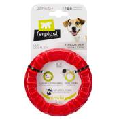 Anneau à mâcher Ferplast Smile, rouge pour chien - taille S : 12 cm de diamètre x H 2,4 cm