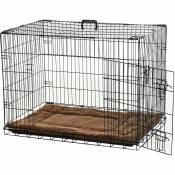 Cage caisse de transport pliante pour chien poignée,