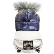Croci - 40 cm: Veste matelassée imperméable avec doublure en velours bleu Polar Bear pour chiens