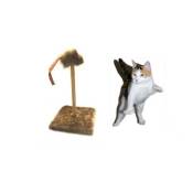 Mediawave Store - Jouet + grattoir pour chat avec la souris (30 x 30 x 35 cm)
