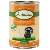12x400g cœurs de dinde, oie Lukullus - Nourriture pour chien