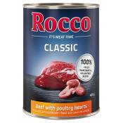 6x400g Classic bœuf, cœur de volaille Rocco - Nourriture