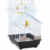 Cage à oiseaux, HxLxP: 50x38x33cm, mangeoire pour