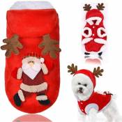 Costume de chien de Noël automne et hiver bouton Santa