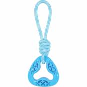 Jouet pour chien triangle en tpr et corde de couleur bleu, Samba Animallparadise Bleu