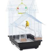 Relaxdays - Cage à oiseaux, HxLxP: 50x38x33cm, mangeoire